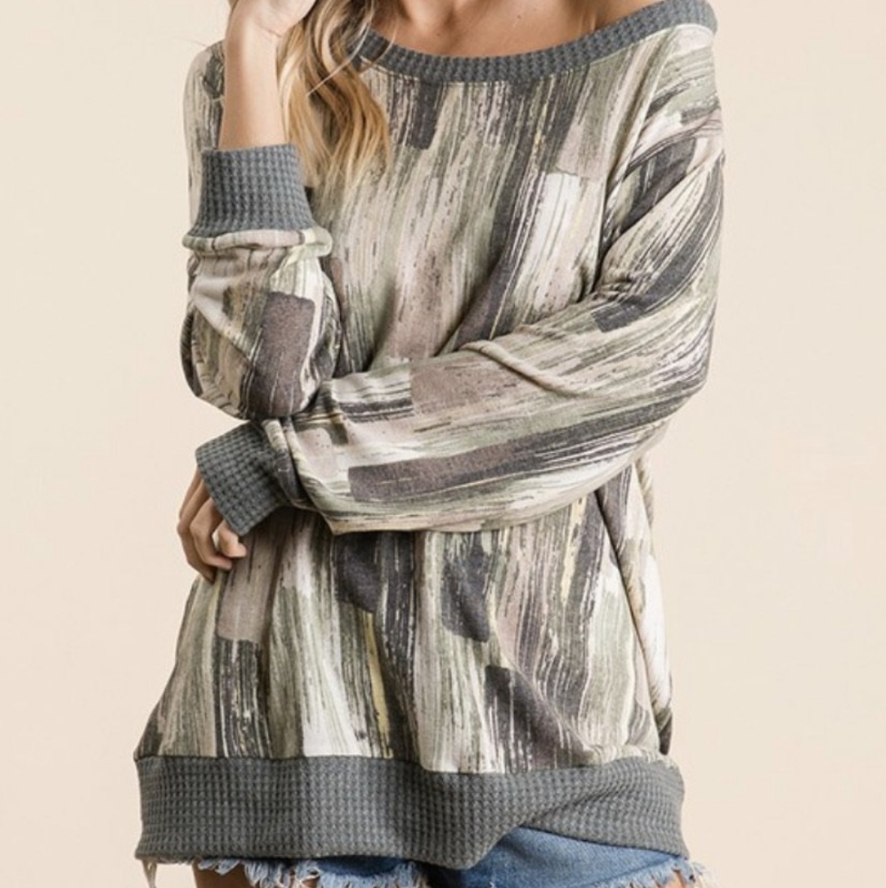 Multi Print Knit Top